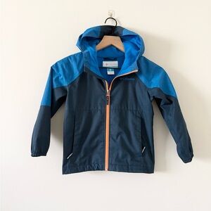 Columbia Boys Rain Jacket Fleece Lined in Blue Size XXS 4/5